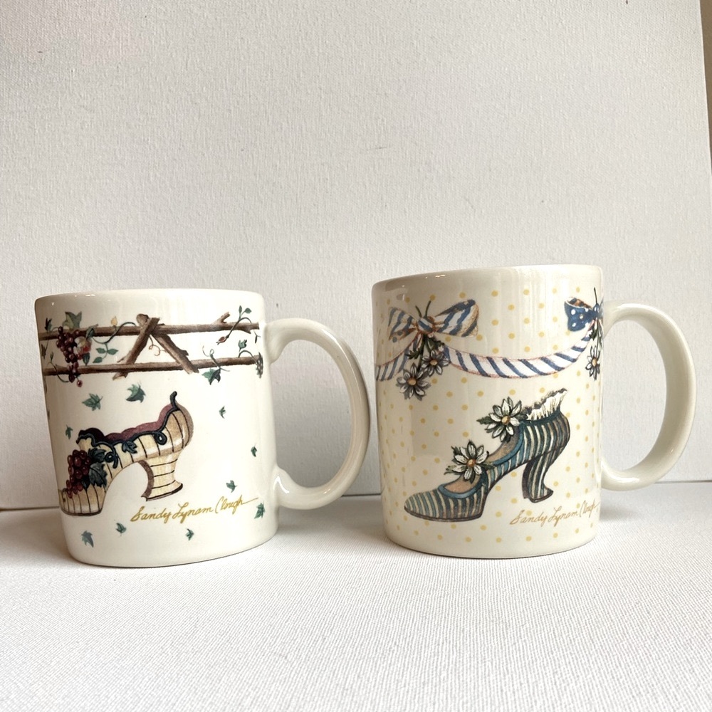 Sandy’s Closet mugs vintage 1999 by Sandy Lynam Clough in Gloria and Suzette